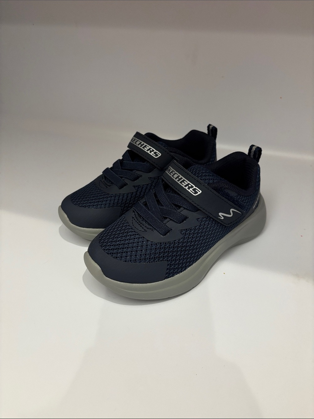 Skechers Kids' Navy and Gray Lightweight Mesh Sneakers